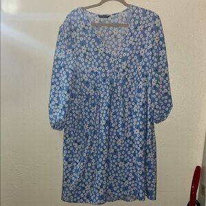 Floral Blue Mini Dress